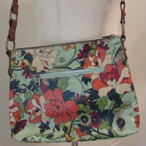 Sakroots Artist's Circle Seafoam Flower Power Crossbody Bag - Picture 2 of 16